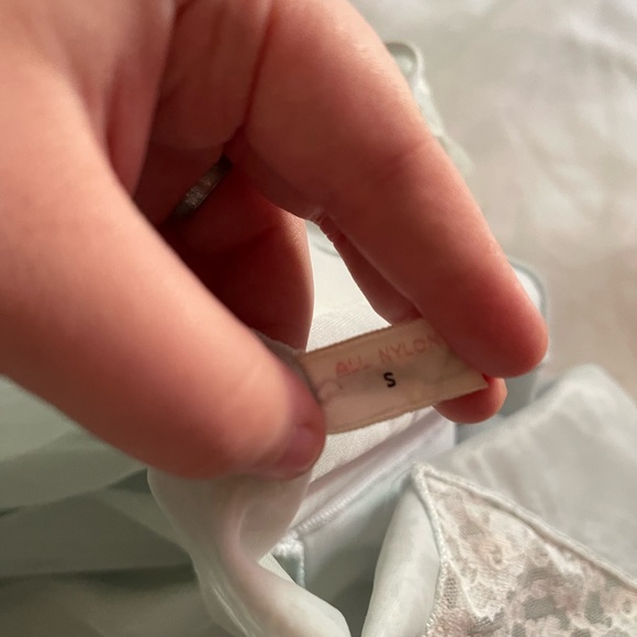 vintage lace puff sleeve embellished slip dress and coverup - Picture 5 of 10